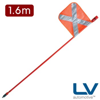LV LED Mining Whip with top mounted Red LED - 1.6m